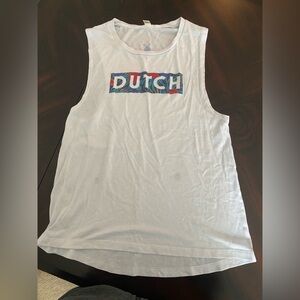 White vintage Dutch Bros tank